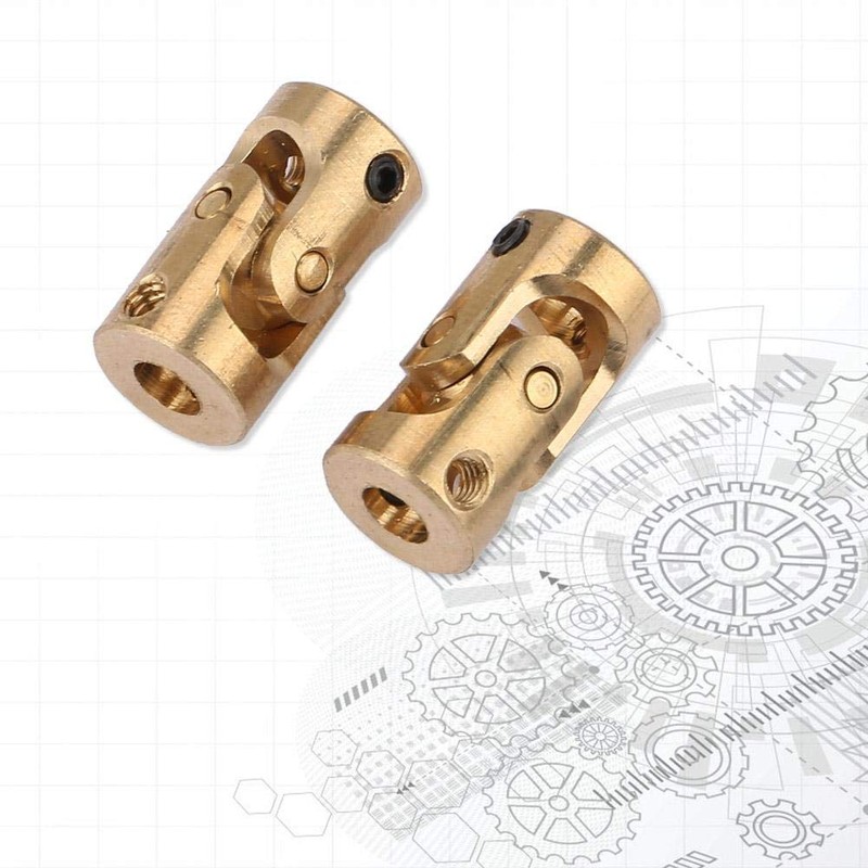 2-Pack Universal Joint Shaft Coupler, Copper DIY RC Model Motor