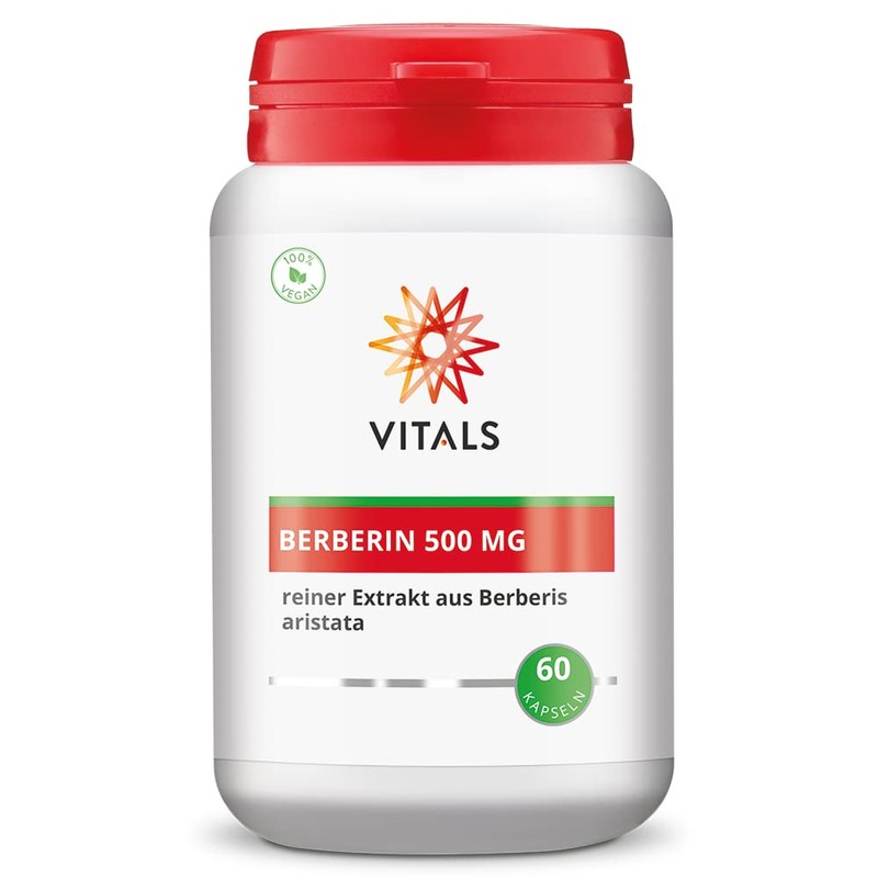 Vitals - Berberine 500 mg high dose 60 capsules vegan.