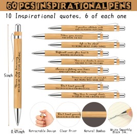 PerKoop Valentines Employee Appreciation Gift Bulk 3×5 Inches Small Inspirational Notebooks Motivational Bamboo Pens Thank You Gifts Kraft Pocket Journals Notepads for Coworker Team(Quotes,120 Pcs)