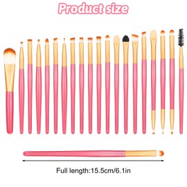 HJZHII Set of 20 Make-Up Brush Set, Makeup Brush Set, Make Up Brush Flawless Powder Brush Beauty Cosmetic Foundation Blusher Eyeshadow Mix Concealer Highlight Brush (Pink)