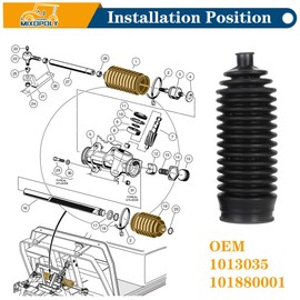 Mixopoly Golf Cart Steering Bellow Dust Seal Kit 1013035 101880001 for Club Car DS Gas and Electric 1997-up, Short Long Steering Rack & Pinion Dust Boot Combo