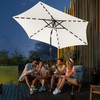 FLAME&SHADE 10ft Solar Outdoor Umbrella - 24 LED Lighted Patio