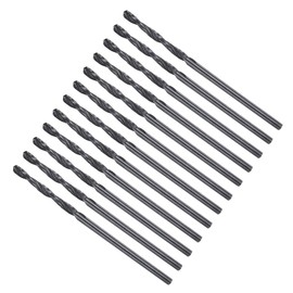 METALLIXITY Drill Bit (1.75mm) 12Pcs, 4241 High-Speed Steel Straight Shank Nitriding Black 118° for Wood Plastic Iron Copper Aluminum Low Soft Metal