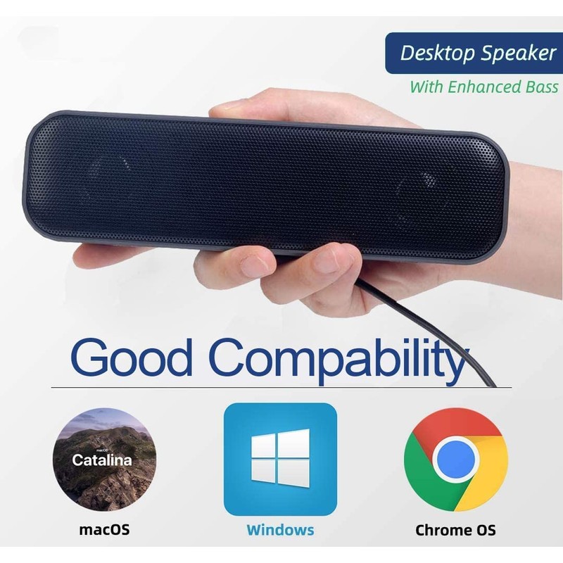NOMOY USB Computer Speaker,Mini Portable Soundbar with 3D Surround Stereo,USB
