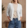 GRECERELLE Womens White Lightweight Long Sleeve Cardigan Casual Button Down