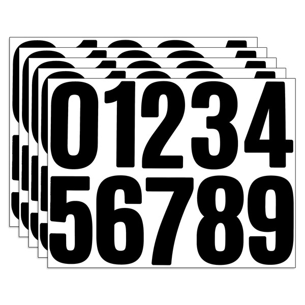 5 Sheets Mailbox Numbers For Outside, 4" Waterproof Mailbox Stickers,