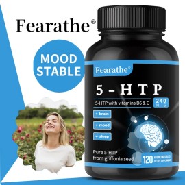 Fearathe 5-HTP Capsules - Healthy Sleep - Optimal Brain Function, Anti-Stress
