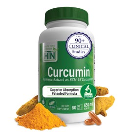 Curcumin as BCM-95® (CURCUGREEN®) 650 mg complejo de cúrcuma (500 mg total de curcuminoides) sin OGM soja 60 cápsulas blandas