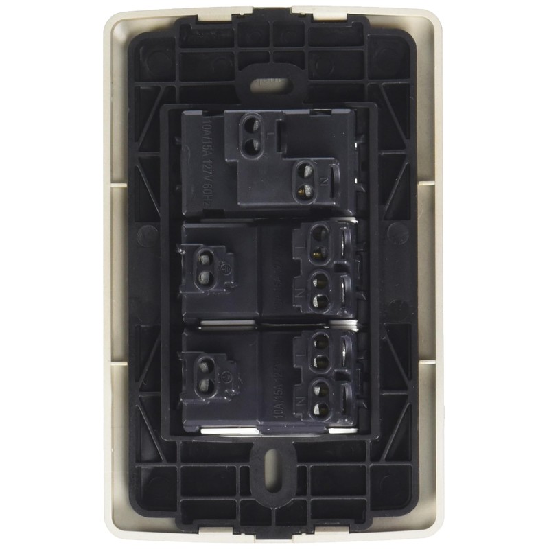 Sanelec 4525 Apagador y Doble Contacto con Placa, Toscana Golden