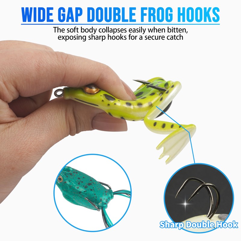 Classic Double Fsihing Hooks, 35pcs Frog Fly Tying Hooks 3X