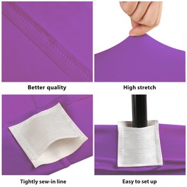 BDDC 4ft Table Cover Fitted, Purple Spandex Table Covers, Washable and Wrinkle Resistant Stretch Tablecloths Rectangle for Events, Wedding, Banquets, Parties