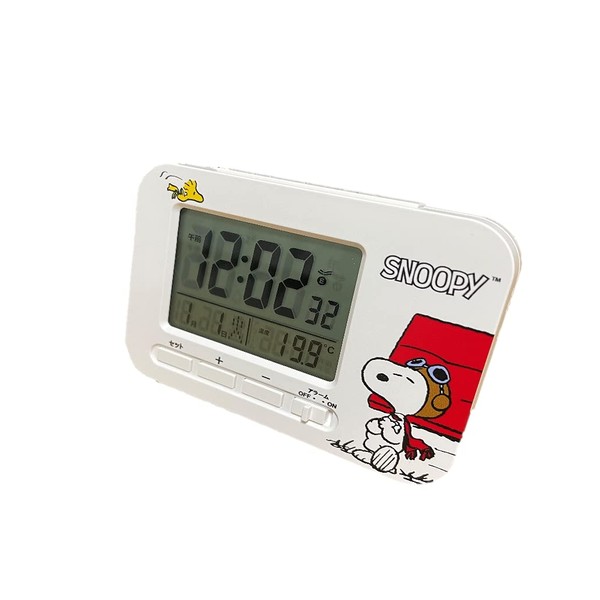 Peanuts Worldwide LLC Snoopy Radio Clock Alarm Clock Radio Digital Calendar Temperature Display