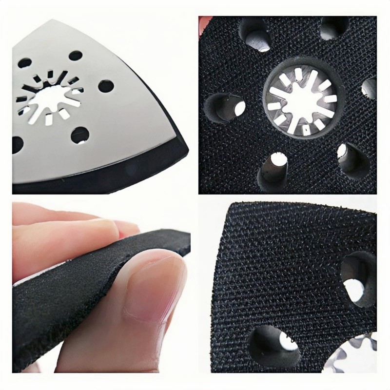 Set of 4 Sanding Plates, Triangle, Fine Sanding Plate, Multitool