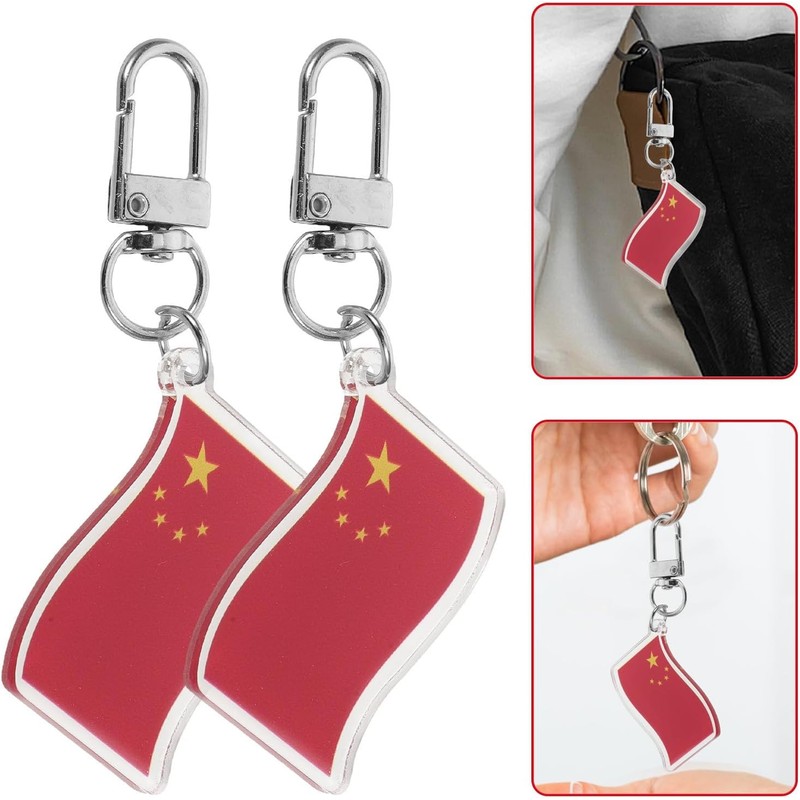 Llaveros Bandera China 12 Piezas Acrílicos con Diseño Elegante para