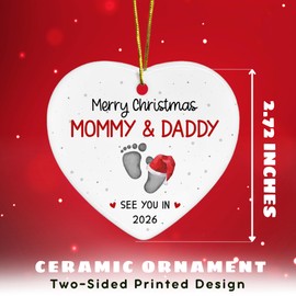 SUCHAGIFT Gifts for Expecting Parents - Expecting Parents to Be Unique Gifts - Baby Pregnancy Announcement Gift Ideas for Husband, Family - Baby Pregnancy Announcement Ornament 2026 - Ceramic Ornament