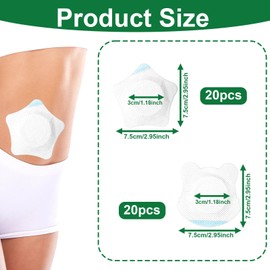 60pcs Castor Oil Pack Wrap for Belly Button, No Leakage Self-Adhesive Castor Oil Patches Pads Highly Absorbent Cute Shapes Compress Wrap Disposable Organic Covers, No Wash