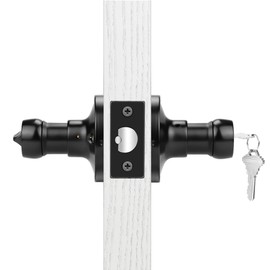 Gobrico 1 Pack Keyed Entry Wave/Drop Style Door Lever Handle, Matte Black Knob with Lock and Key for Exterior Interior Door