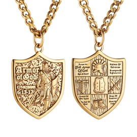 HZMAN Knights Templar Necklace for Men Stainless Steel Medieval Red Cross Pendant Jewelry Gift, Stainless Steel, No Gemstone