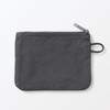MUJI 84473869 Wrinkle Nylon Flat Pouch, Dark Gray, M, Approx.