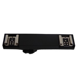 vhbw Dual Hot Shoe Adapter Compatible with Canon EOS 7D, 80D Camera - E-TTL Dual Hot Shoe Splitter, Plastic/Metal, Black