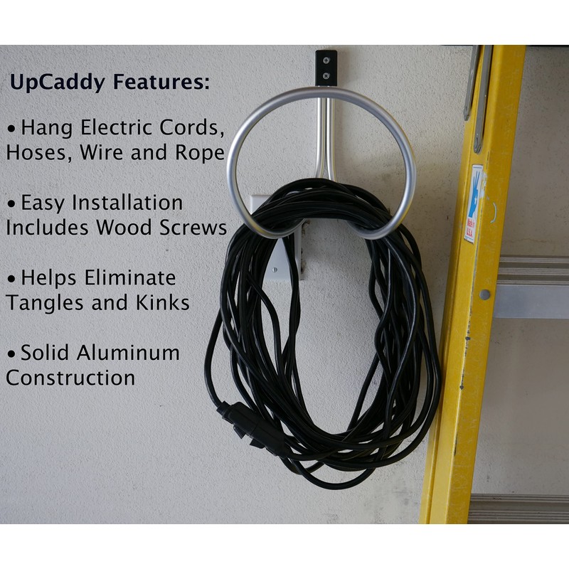 UpCaddy Hose Hanger Wall Mount, Holds 25 to 125 Feet