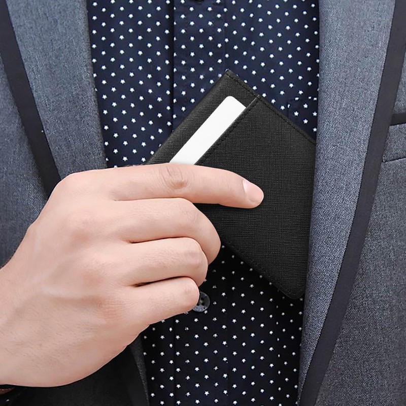 AfitLulu Men's Small Flap PU Leather Wallet with Metal Clip,