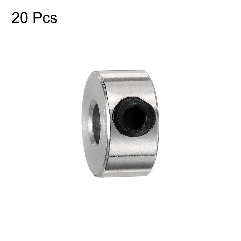 sourcing map 20pcs Set Screw Collars 3.05mm Bore Shaft Collars,