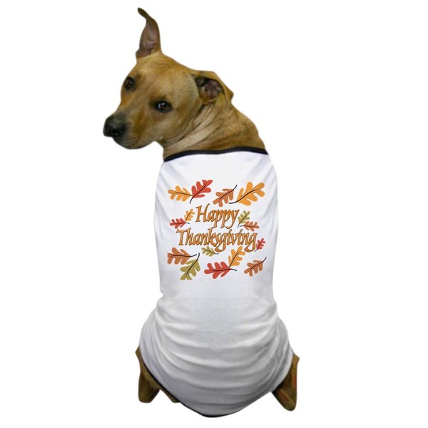 CafePress Happy Thanksgiving Dog T Shirt Dog T-Shirt, Pet Clothing, Funny Dog Costume
