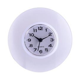 Atyhao Mini Shower Clock Waterproof Wall Clock Suction Cup Bathroom Clock Suction Clock for Shower Washroom Kitchen (White)