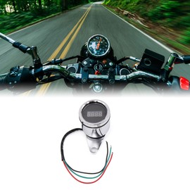 uxcell Universal 12V Red LED Waterproof Motorcycle Digital Tachometer Speedometer Gauge