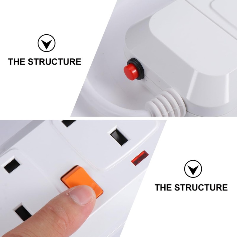 Gadpiparty Extension Lead with USB Slots1.8M Extension Cord 4 Way