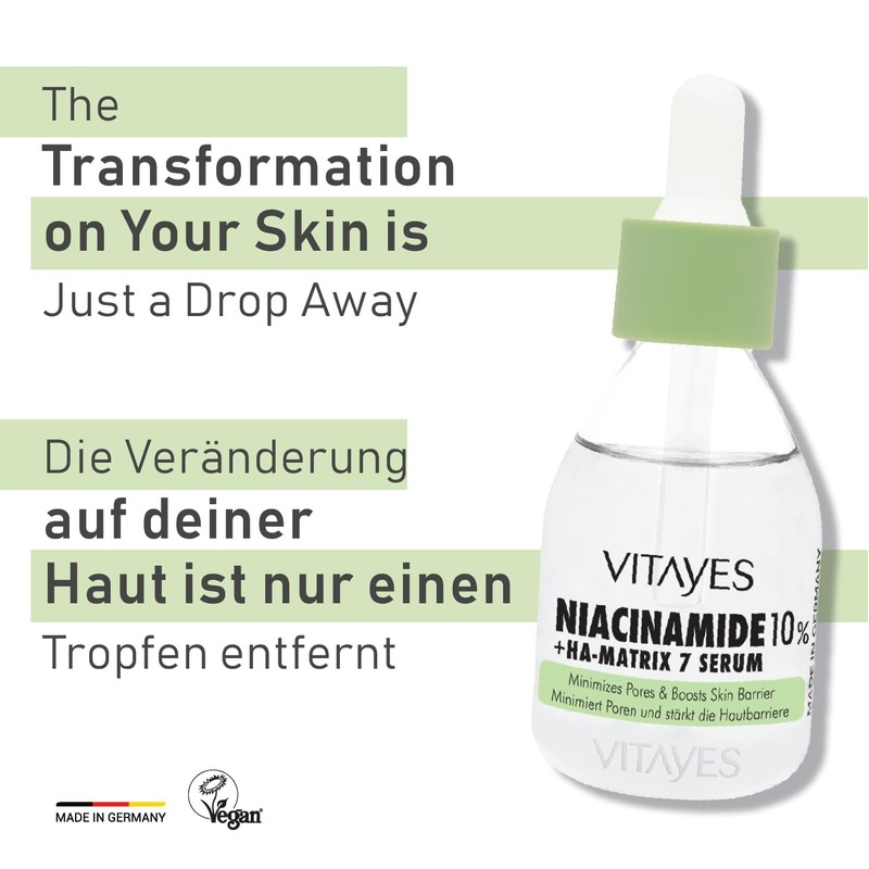 Vitayes 10% Niacinamide & Hyaluronic Acid Serum - Pore Refining,