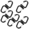 SquEqu 5 Pack Dual Locking Carabiner Clips with Double-Ended Wiregate