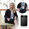 Hard Plastic ID Badge Holder Vertical Slide Open Card Case