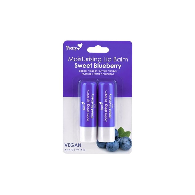 Pretty Moisturising Lip Balm – Sweet Blueberry (Pack of 2)