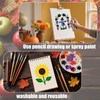 70pcs Fall Painting Stencils, 3x3in Thanksgiving Reusable Autumn Templates for