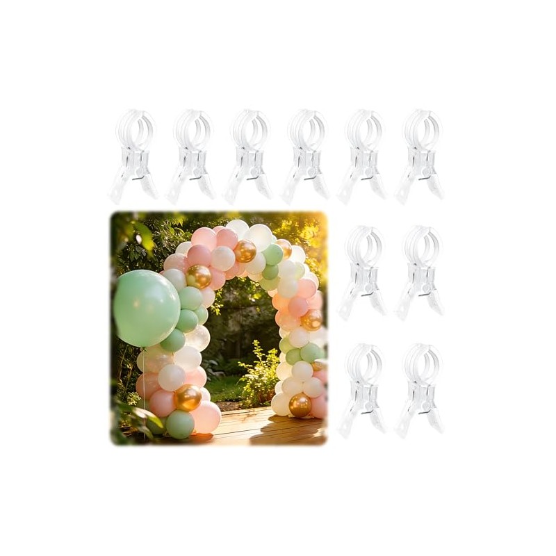PUGPIU 10 Pack Balloon Arch Clips for Backdrop | Plastic