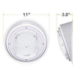 RV Trailer Camper 5th Wheel White 8.5" Round Scare Porch 12V LED Light 600 LM with Angled Bezel (LED Light with Angle Bezel)