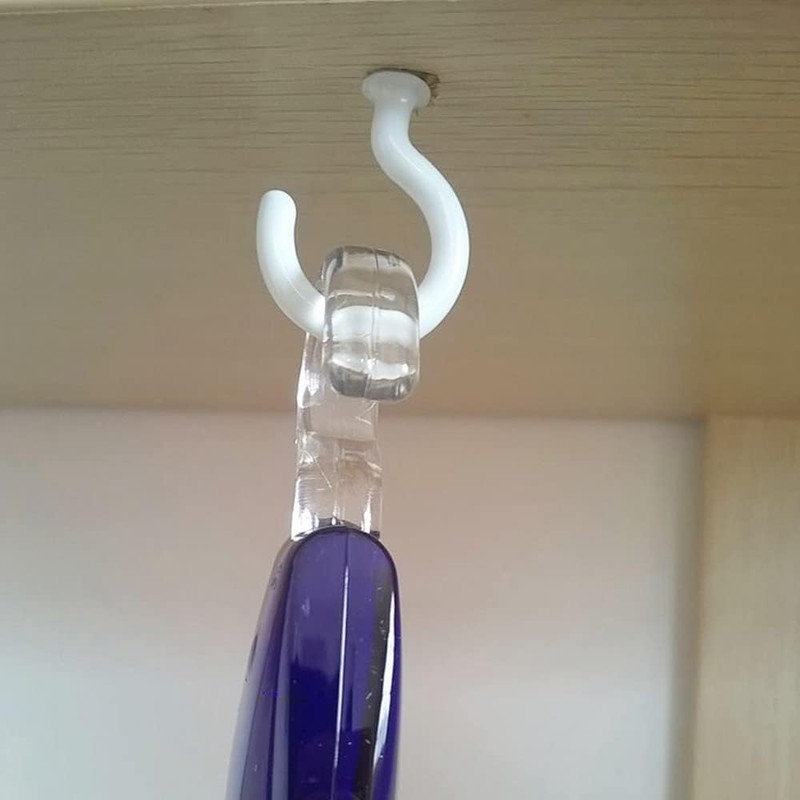10Pcs White Screw-in Hanging Ceiling Hooks, Vinyl Coated Screw Hooks