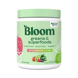 Bloom Nutrition Greens & Superfoods Powder, Strawberry Kiwi, 0.5 lbs. BIG JAR
