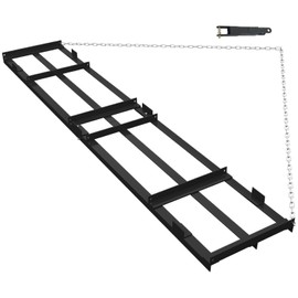 GarveeLIfe Drag Harrow Driveway Grader, Heavy Duty Power Rake, Driveway Drag for Gravel W/ 6 FT Chain, Tow Behind Lawn Rake for ATV, UTV, Tractor, Mower, Land Leveler for Gravel, Sand, Soil, Hay, 6 FT