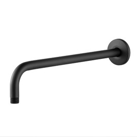 OFFO Shower Arm with Flange 30cm(12 inch) Universal Wall-Mounted Replacement Shower Arm for Fixed Shower Head and Rain Shower Head, Matte Black