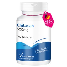 Hochdosiert, Fat Blocker Chitosan 500mg Natural Fat Binder, Chitosan No Magnesium Stearate Tablets for Digestion and a slim line, Promotes Satiety