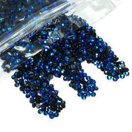 qiipii 5000PCS 4mm Sapphire Blue AB Resin Rhinestones for Crafts Flatback Jelly Rhinestones Bulk SS16 Non-Hotfix Dark Blue AB Stones Diamonds Crystals Gems for Mugs Tumblers Bottles Cups DIY Crafts