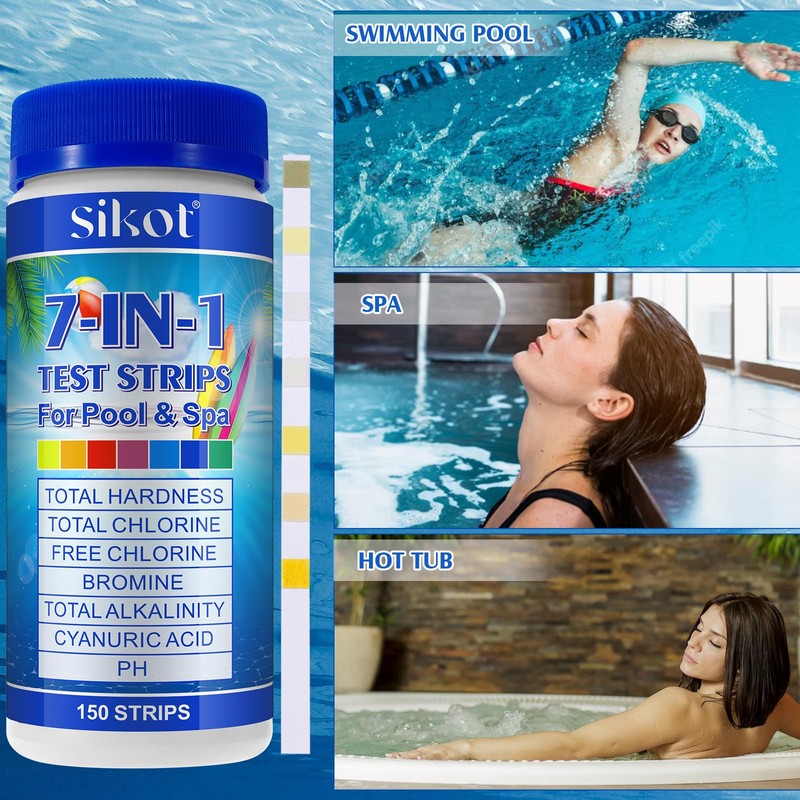 Hot Tub Test Strips 7-In-1 (150Pcs)| Ph Test Strips For