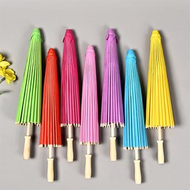 SITEDAN Japanese Umbrella, Parasol, Solid, Set of 6, Japanese Umbrella for Children, Dancing Umbrella, Decorative Umbrella, for Photography, Long Umbrella, Japanese Clothing, Cosplay, Fireworks, Festivals, 15.7 inches (40 cm)