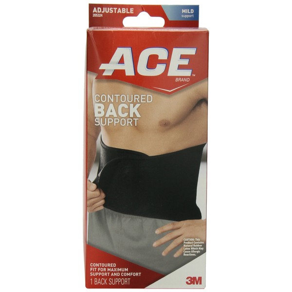 ACE Contoured Back Support,1 Count (Pack of 1),205324
