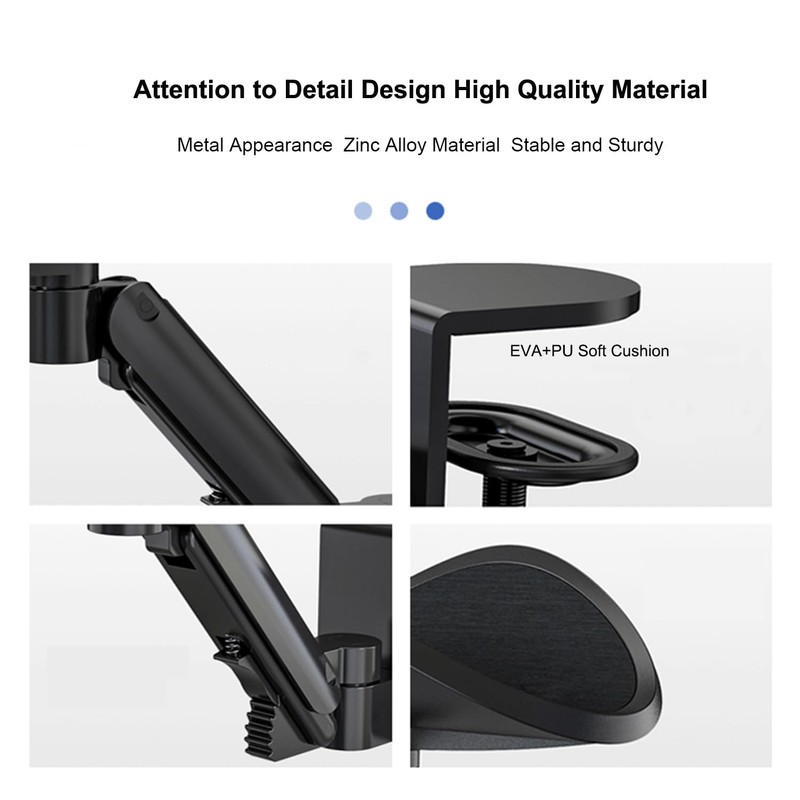Adjustable Arm Rest for Desk Ergonomic Extendable Armrest Pad Rotating