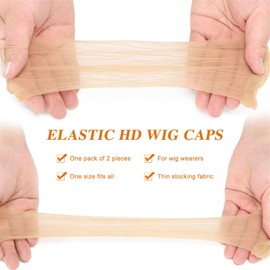 10PCS HD Wig Cap for Lace Front Wigs – Ultra-thin, Invisible & Breathable Bald Cap, Skinlike Stretchy Nylon Hair Net to Hold Wig in Place, Non-slip & Comfortable for Women & Men