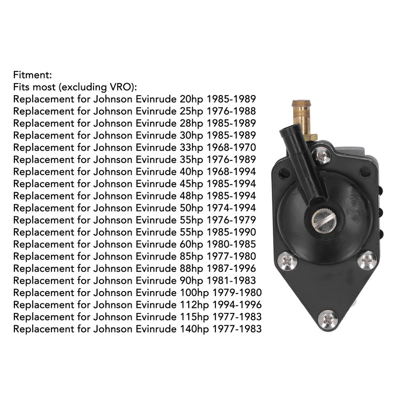 Outboard Fuel Pump with Gasket 438556 Replacement for Johnson Evinrude